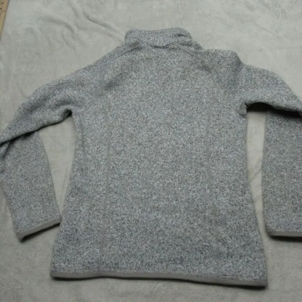 Patagonia Better Sweater Womens Small Gray Knitted Fleece 1/4 Zip‎ Pullover Logo